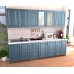 Bucatarie Zebra alba / Fronturi MDF Albastru - Varianta 2